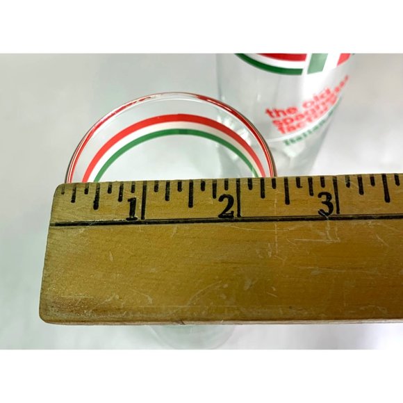 Old Spaghetti Factory Italian Soda Glasses Red Green Set of 5 - Picture 6 of 7